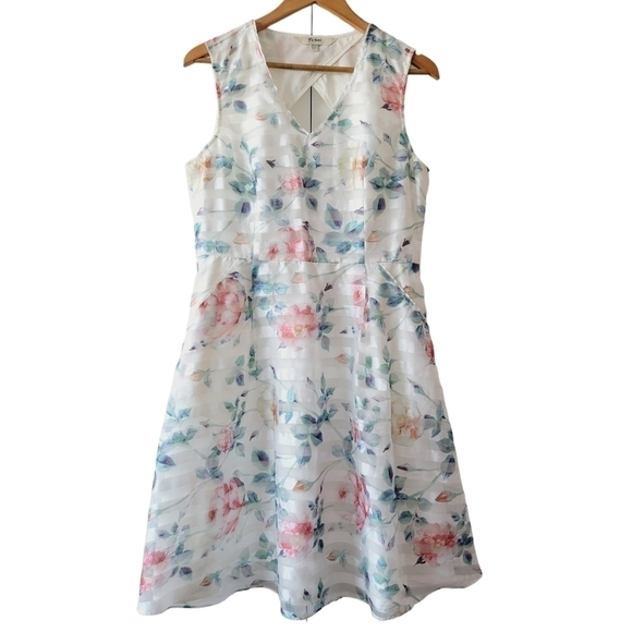 Yumi Kim White Floral Organza Dress - Picture 1 of 14